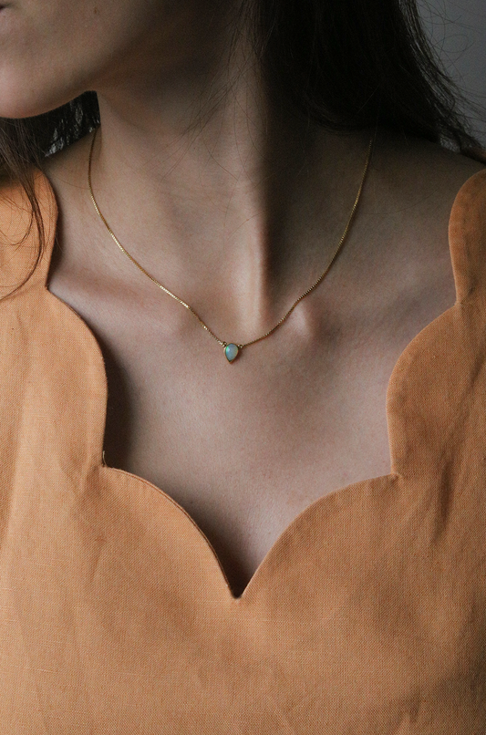 Charme Necklace with Pear Shape Opal - Adriana Chede Jewellery London