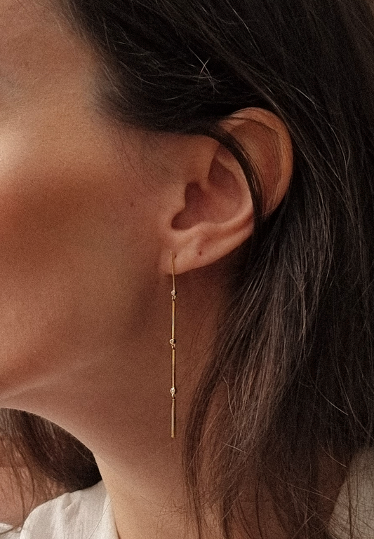 Voyage Dangling Earrings with Diamonds - Adriana Chede Jewellery London