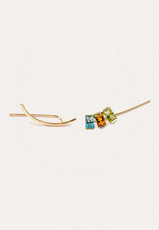 Peridot, Citrine & Blue Topaz Ear Cuff with Brazilian Gemstones - Adriana Chede Jewellery