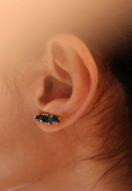 Sapphire Ear cuff Solid Gold Adriana Chede Jewellery