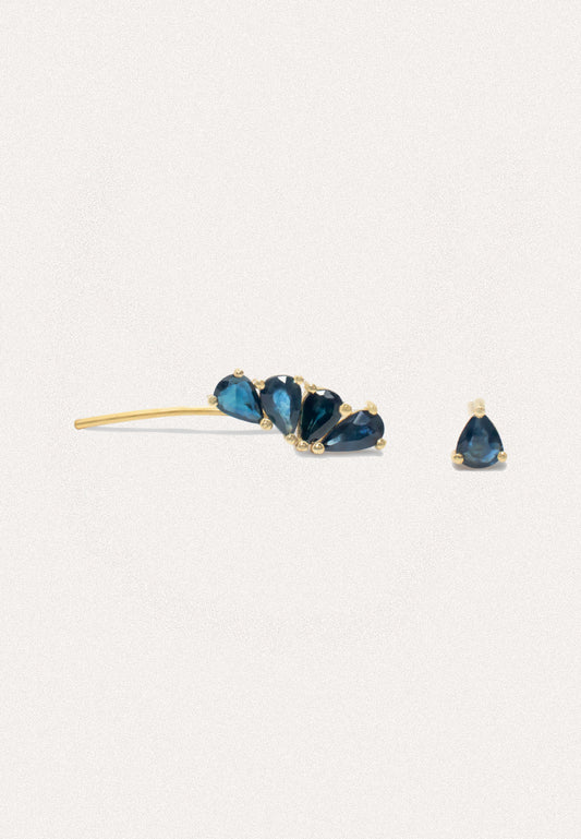 Sapphire Ear cuff Solid Gold Adriana Chede Jewellery