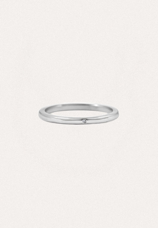 Single Diamond Simple Wedding Band London - Adriana Chede Jewellery